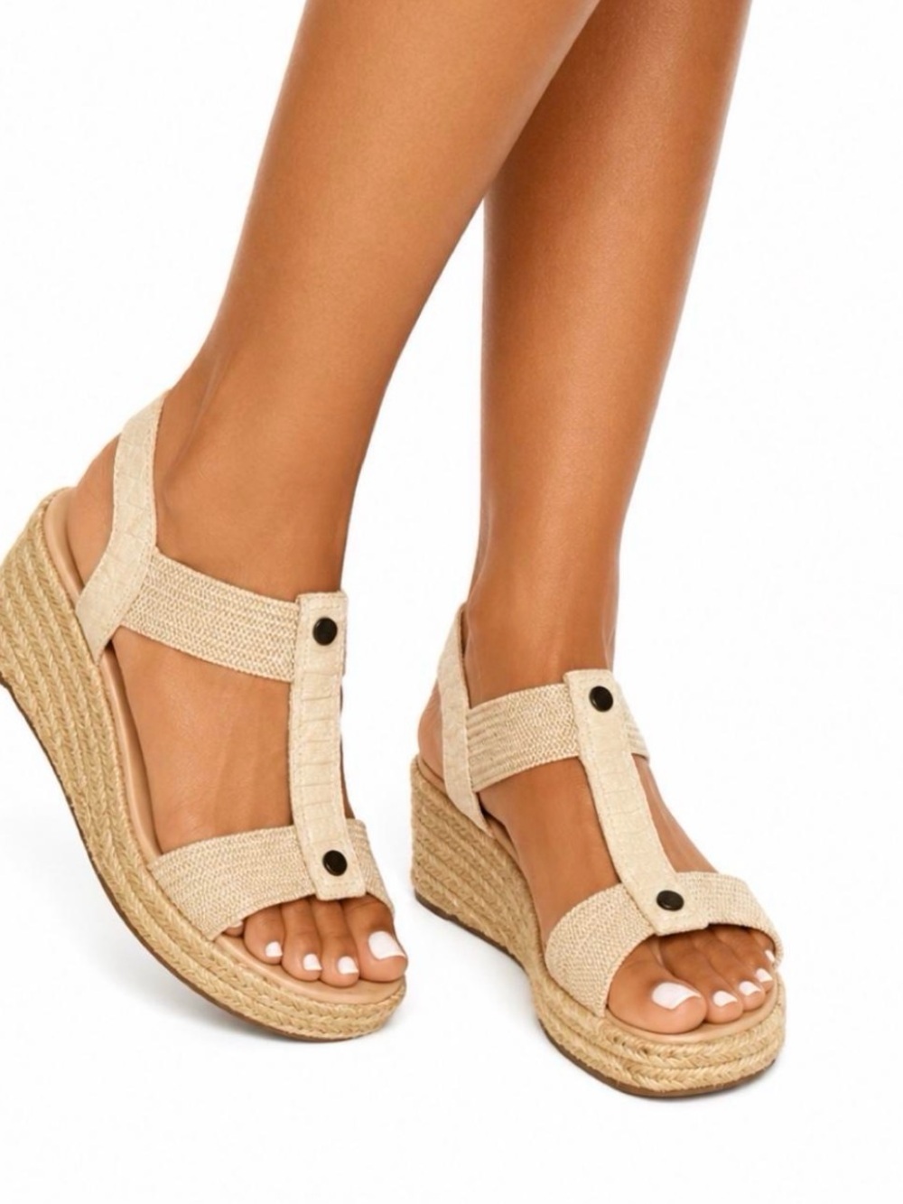 Vionic Calera Cream Espadrille Wedge Sandals – Women’s 7
